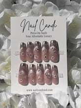 Load image into Gallery viewer, Handmade Inspired Long Coffin Cateye Nails
