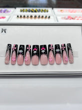 Load image into Gallery viewer, Handmade 1035 | XL Black French Kuromi Nails