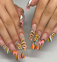 Load image into Gallery viewer, Ornamental | XL Square Glossy Autumn Design Nails
