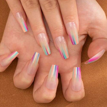 Load image into Gallery viewer, Birthday Cake| Medium Color Streak French Nails
