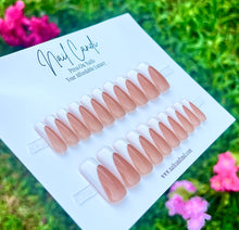 Load image into Gallery viewer, Handmade Long Square French Gel Nails