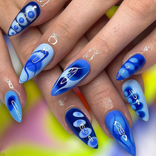 Load image into Gallery viewer, Jeannie | Blue Almond Peacock Nails
