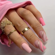 Load image into Gallery viewer, Matte Pink Nails Square Pink Nails
