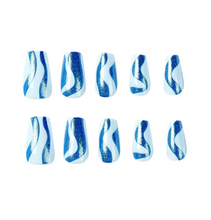 Load image into Gallery viewer, Rowan | Light &amp; Dark Blue Swirl Nail
