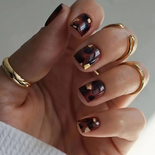 Load image into Gallery viewer, Tort | Short Brown Tortoise Print Nails
