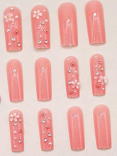 Load image into Gallery viewer, Athena | Baby Pink Square Pearl Nails
