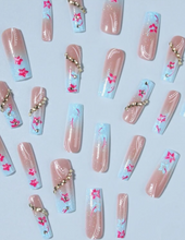 Load image into Gallery viewer, Tropical Punch | Bright Color Tropical Flower Nails

