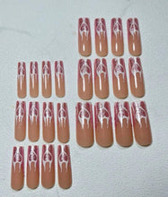 Load image into Gallery viewer, Bae | Extra Long Square Pink Flame Nails
