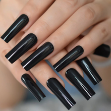 Load image into Gallery viewer, Apollo | Extra Long Tapered Square Black Nails
