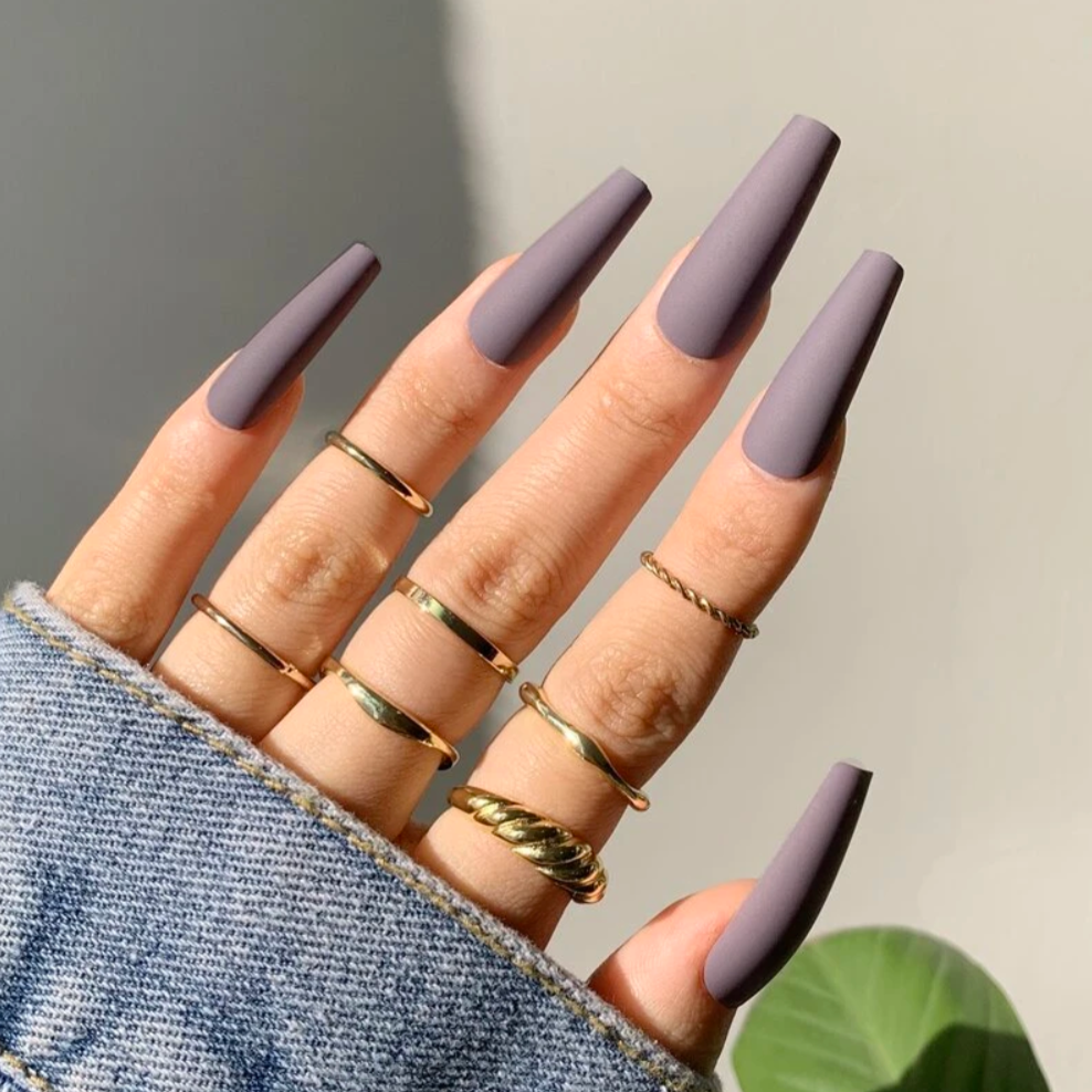 Mute Purple | Solid Mute Purple Nails