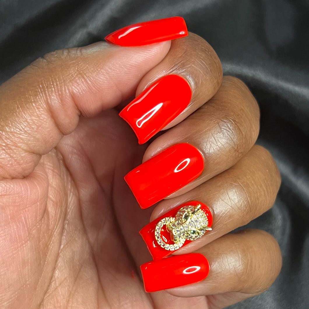 Hand-Painted Solid Color Gel Mani