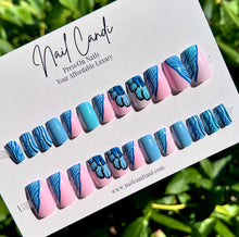 Load image into Gallery viewer, Blue Kaws | Short Square Blue Kaws Inspired Nails
