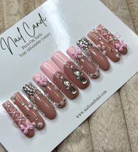 Load image into Gallery viewer, Handmade Pink French Coquette 3D Nails
