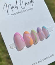 Load image into Gallery viewer, Cora | Pastel Swirl Almond Nails
