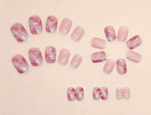 Load image into Gallery viewer, Moonshine | Short Pink Gold Marble Nails
