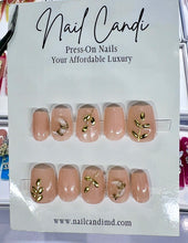 Load image into Gallery viewer, Handmade Short Nude Crescent Iridescent Nails
