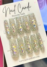 Load image into Gallery viewer, Handmade Long Square Full Crystal Nails
