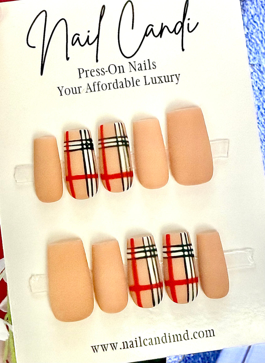 Handmade Medium Square Designer Print Nails