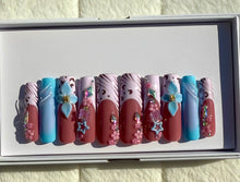 Load image into Gallery viewer, Handmade 1045| XL Pastel 3D Flower Nails
