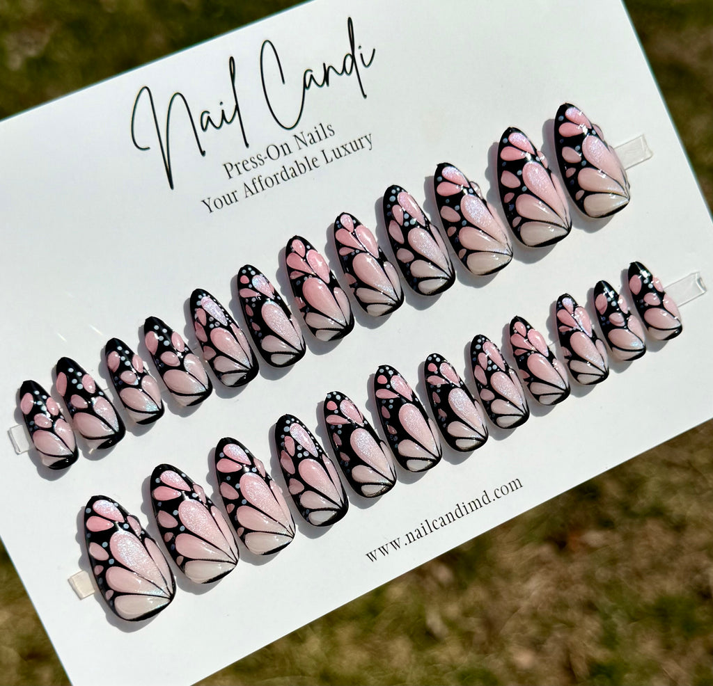 Butterfly Wings Glitter on Nails