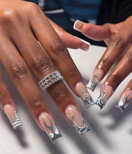 Load image into Gallery viewer, Pegasus | Long Square Silver French Nails
