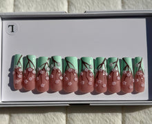 Load image into Gallery viewer, Handmade 1049| XL Cherry Blossom Nails
