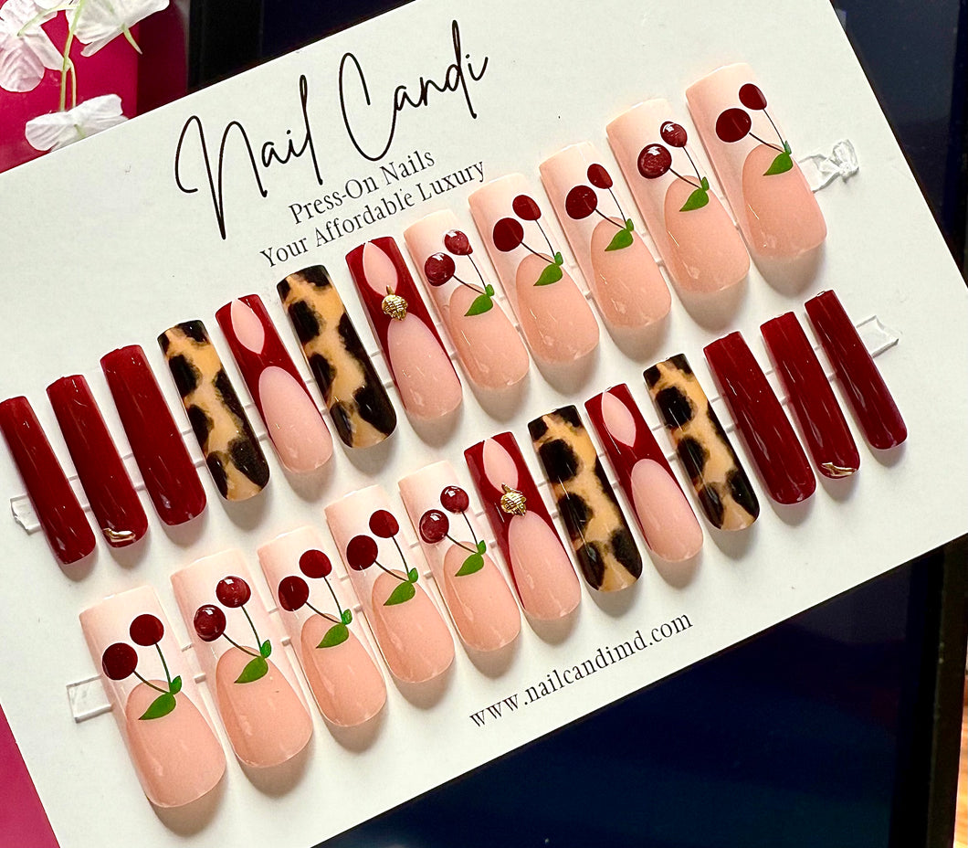 Cherrybomb | XL Square Cherry Nails