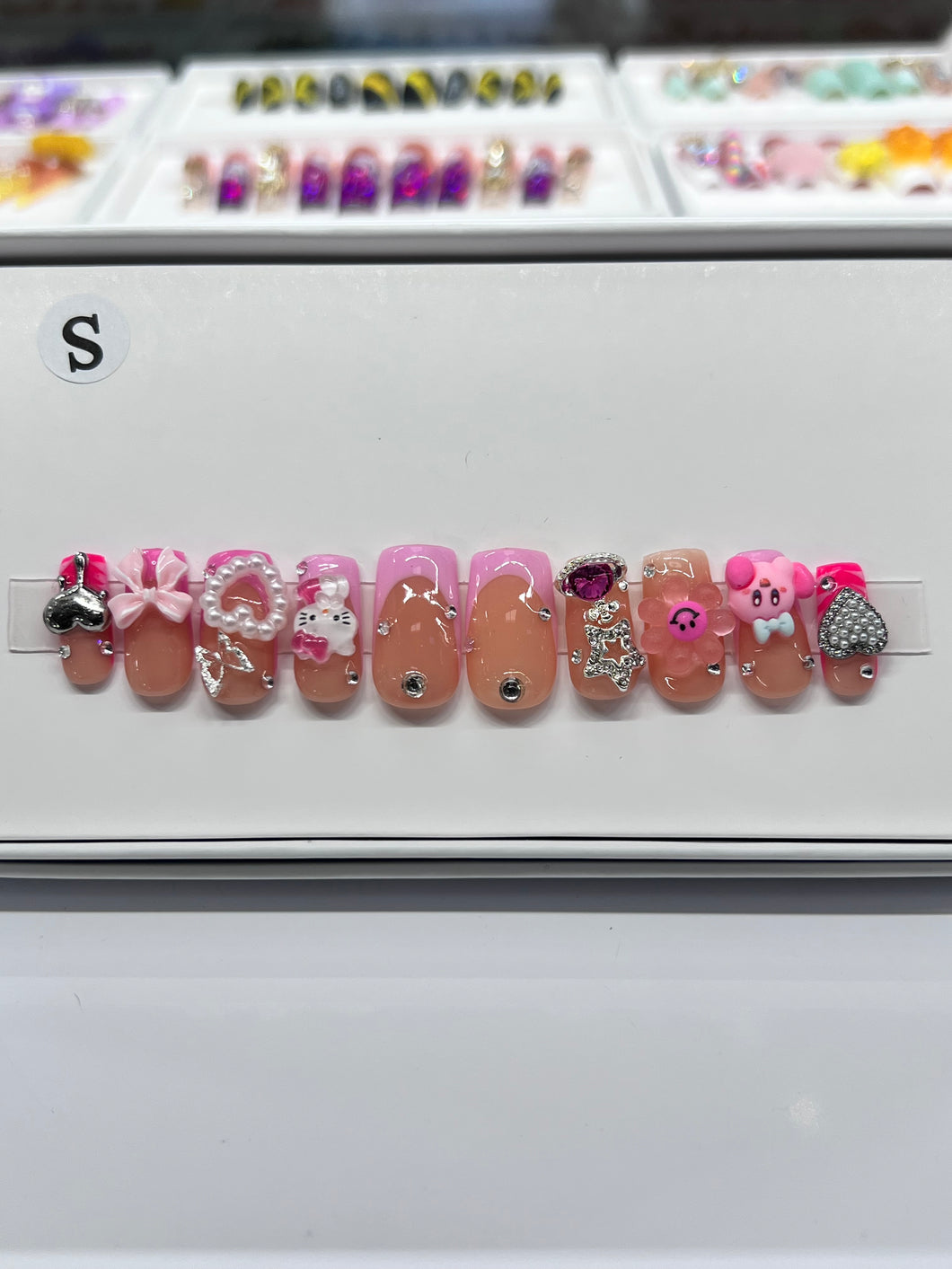 Handmade 1031 | Short Pink French Cute Nails