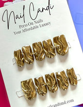 Load image into Gallery viewer, Handmade 3D Gold Chrome Nails
