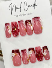 Load image into Gallery viewer, Handmade Medium Square Deep Rose French Nails
