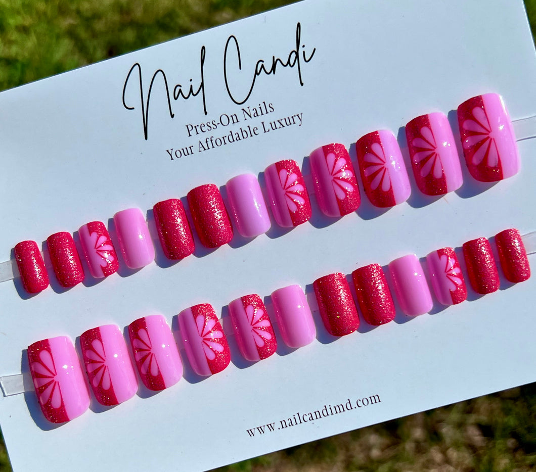 Baylor | Medium Square Pink Nails