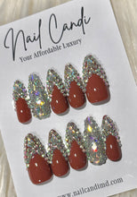 Load image into Gallery viewer, Handmade Almond Crystal Embellished Nails
