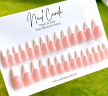 Load image into Gallery viewer, Handmade Long Stiletto French Gel Nails
