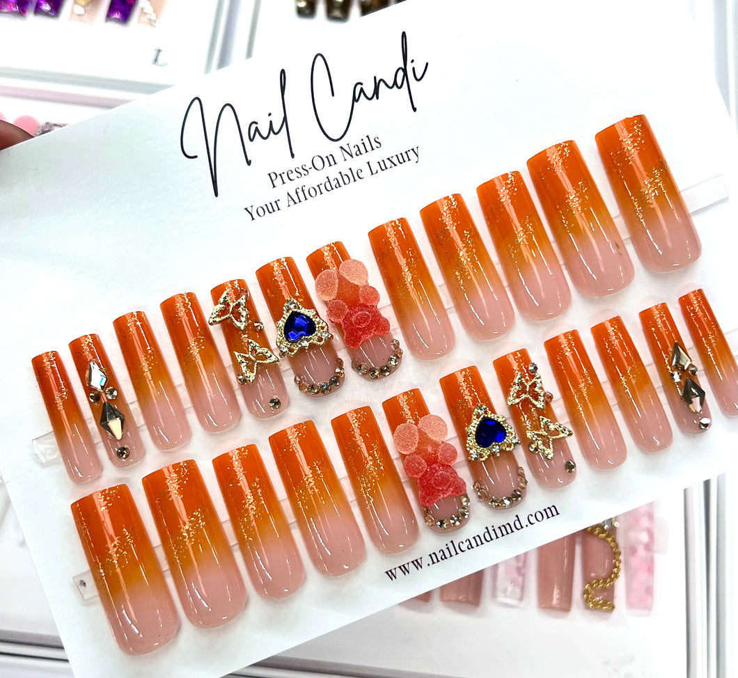 Marmalade | Bright Orange Gummy Bear Nails