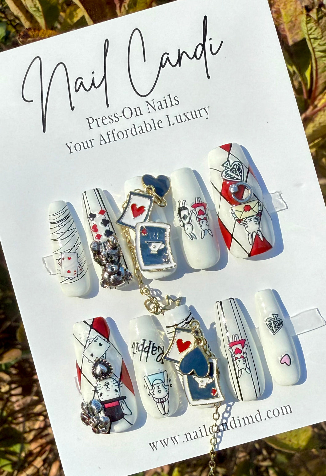 Handmade Long Coffin Cartoon Rabbit Nails