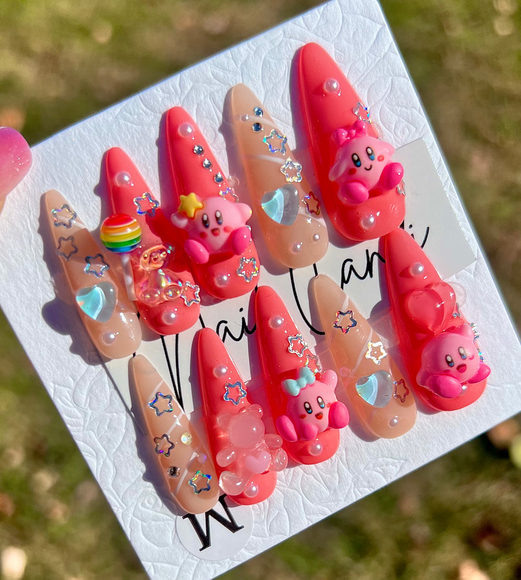 Handmade Stiletto Kirby Nails