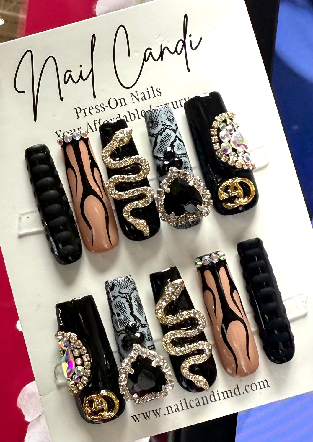 Handmade *Onyx* Black Designer Nails