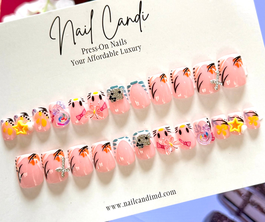 Meow | Short Y2K Hello Kitty Inspired Nails