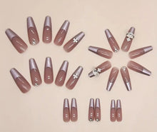 Load image into Gallery viewer, Denali | Long Light Pink Chrome French Nails
