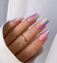 Load image into Gallery viewer, Birthday Cake| Medium Color Streak French Nails
