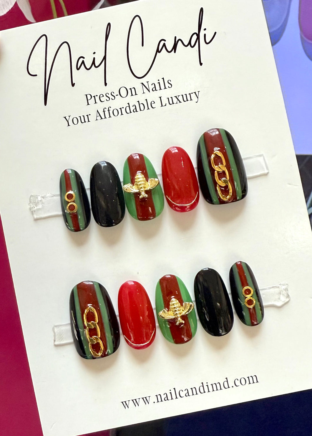 Handmade Medium Round Designer Inspired Nails