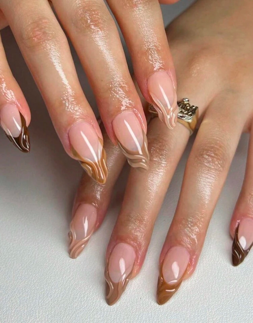 Naked | Medium Nude French 3D Nails