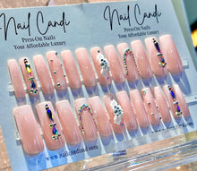 Load image into Gallery viewer, Delilah | XL Square Crystal French Nails
