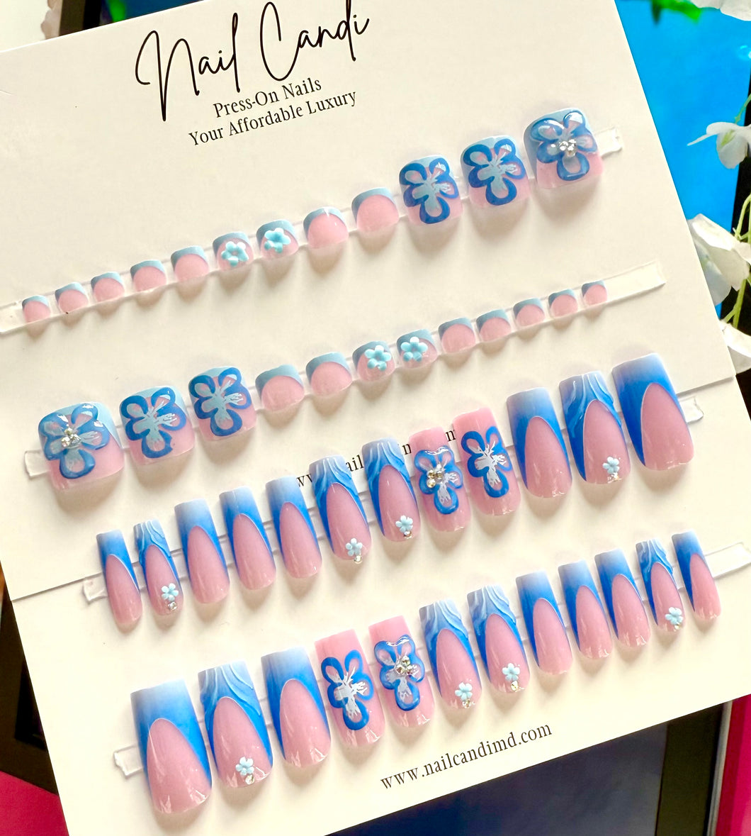 Libby | Medium Square Blue French Set
