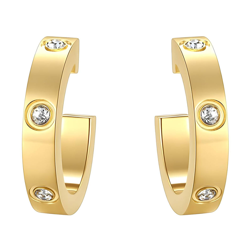 18K gold plated Stainless steel earrings, Intensity