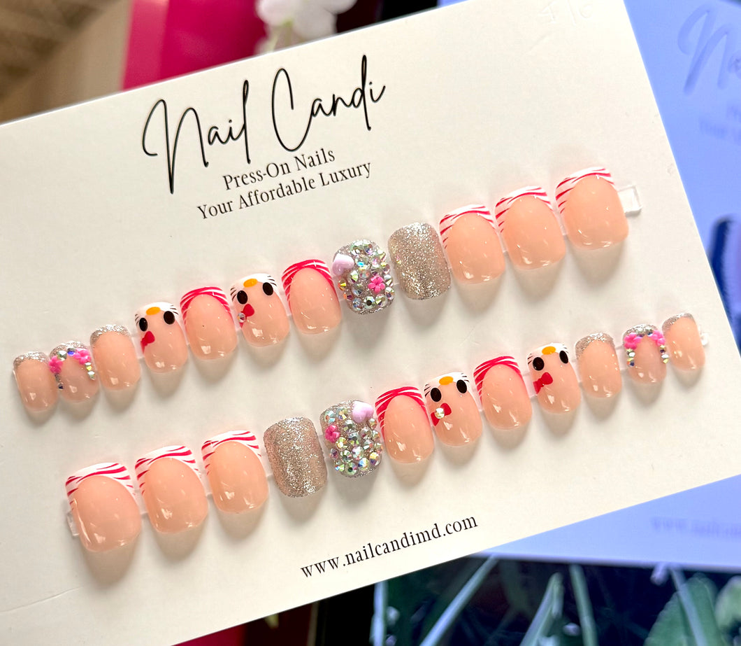 Purr | Short Hello Kitty Inspired Nails