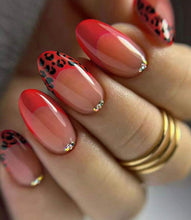 Load image into Gallery viewer, Lady Bug | Medium Oval Red French Nails
