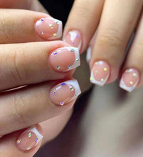 Load image into Gallery viewer, Active French Bling | Active Length French Nails w/ Rhinestones
