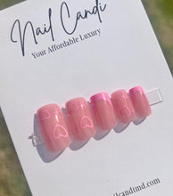 Load image into Gallery viewer, Myla | Glossy Pink French Heart Nails
