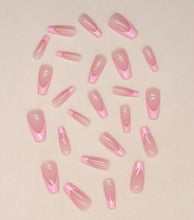 Load image into Gallery viewer, Pink French | Medium Coffin Pink French Nails
